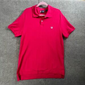 Chaps Men's XL Polo Shirt Pink/Red‎ Short Sleeve Cotton Casual Classic Fit